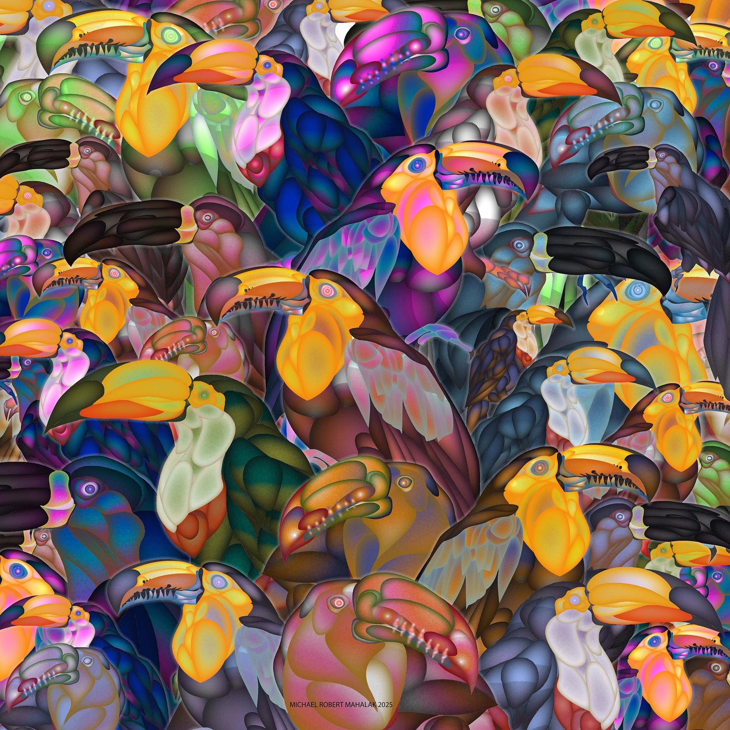 'Ramphastos & Tocotocan",Digital, 25" x 25", 2025